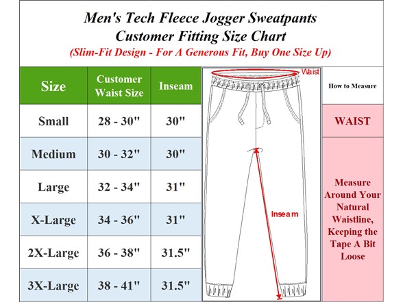 3Pk Mens Tech Fleece Jogger Pants (S-3XL)