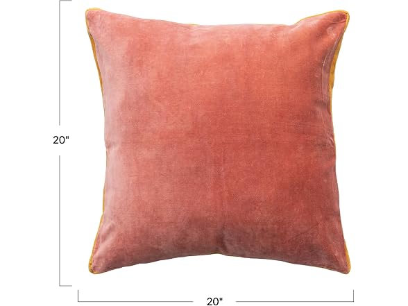 Apricot and Mustard Multicolored Art Deco Velvet Pillow