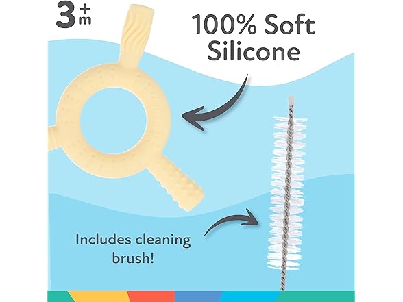 Nuby Hollow Tube Silicone Teething Toy 2Pk