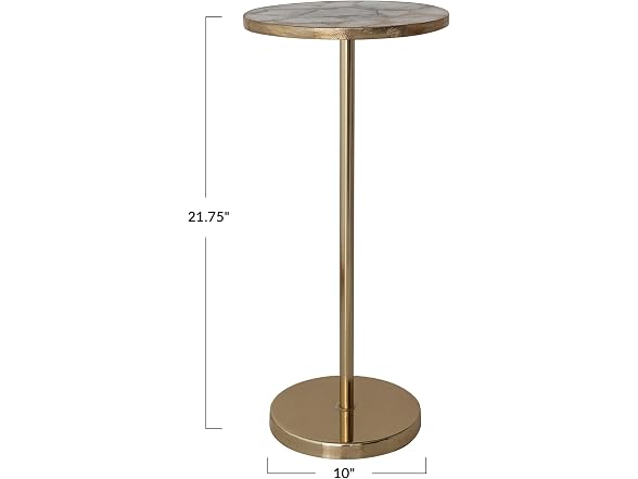 Creative Co-Op Martini Table Agate Gold