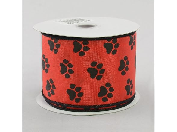 Craig Bachman Red Paw Print Ribbon 2.5"