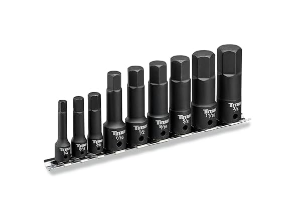 Titan 9-Piece Impact SAE Hex Bit Socket