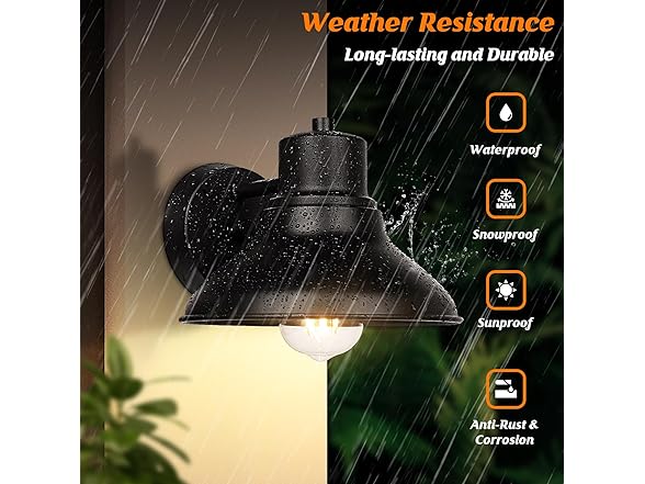 VerRon 2-Pack Outdoor Light Fixtures Wall Mount