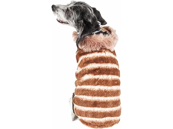 Pet Life ® 'Tira-Poochoo' Fur Dog Coat