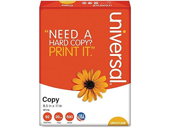 Universal UNV21200 8.5 in. x 11 in. 92 Bright Copy Paper