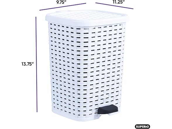 Superio 3 Gal Step-On Trash Can White 2