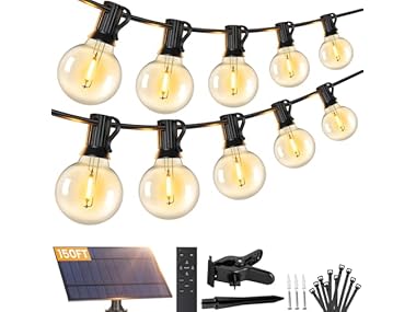 $29.99, Was $104.985, 71% Off! Brightever 3-Pack 150FT Solar String Lights Outdoor Waterproof dealfomo