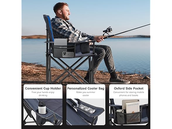 (2 Pack) Oversized Folding Camping Chair