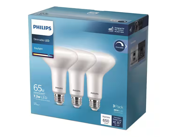 Phillips 7.2W (65W Equivalent) Daylight Dimmable LED Light Bulb