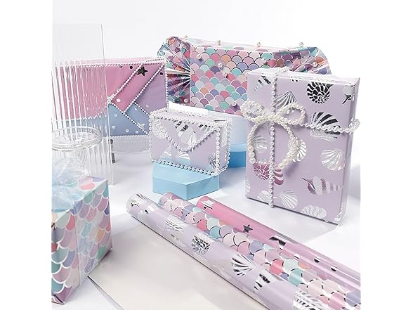 6 Roll Birthday Gift Wrap for Kids