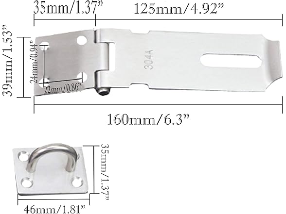 2pcs 5 Inch Door Buckle Stainless Steel