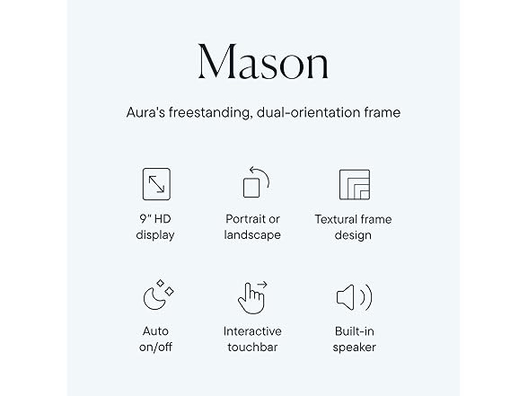 (NEW) AURA Mason 9" WiFi Digital Picture Frame