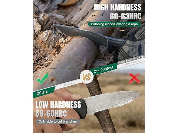 HX OUTDOORS Fixed Blade Knife | 3.7in Fixed