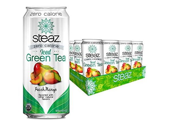 12PK Steaz Organic Zero Calorie Iced Green Tea