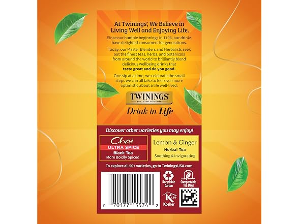 Twinings Chai Spiced Black Tea 6 Boxes 120 Bags