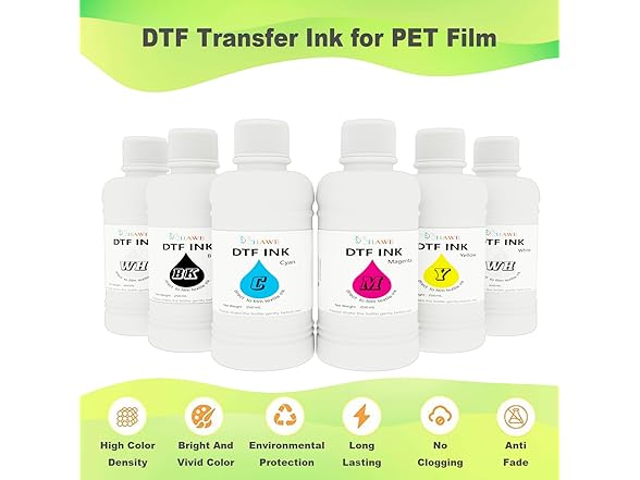 DTF Ink Combo Pack, 250ml x 6