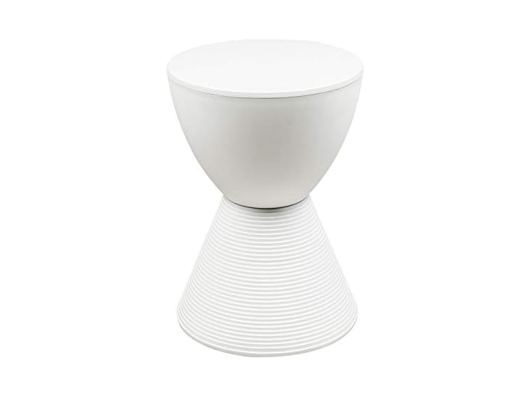 LeisureMod BS12W Boyd Round Side Table White