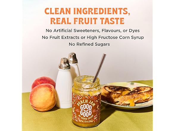 GOOD GOOD Sugar Free Peach Jam, 12oz