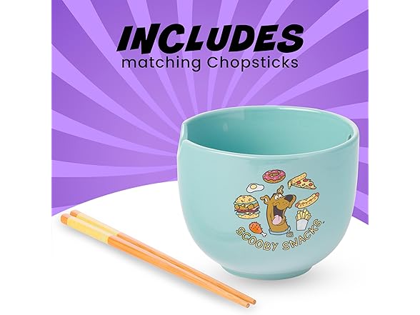 Scooby-Doo Scooby Snacks Ceramic Ramen Noodle Rice Bowl 20 ounces