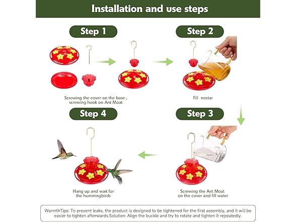 SIXTOYZF Plastic Hummingbird Feeders