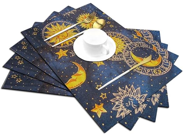 IBILIU Sun Moon Placemats Set of 4