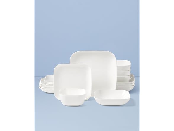Lenox Dinnerware Set, Studio 1414 Square 16-Piece Set White