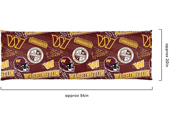 WASHINGTON COMMANDERS Printed Plush Body Pillow