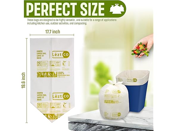 LEZT CO Compostable Garbage Bags