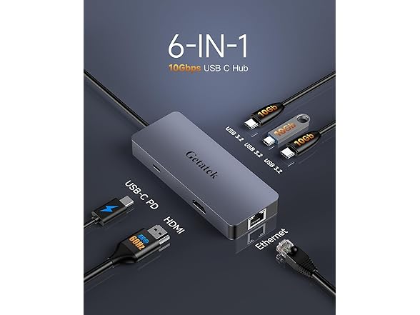 Getatek 6-in-1 USB-C Hub