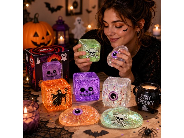 Halloween Jelly Cube Squishy 2-Pack Mystery Set