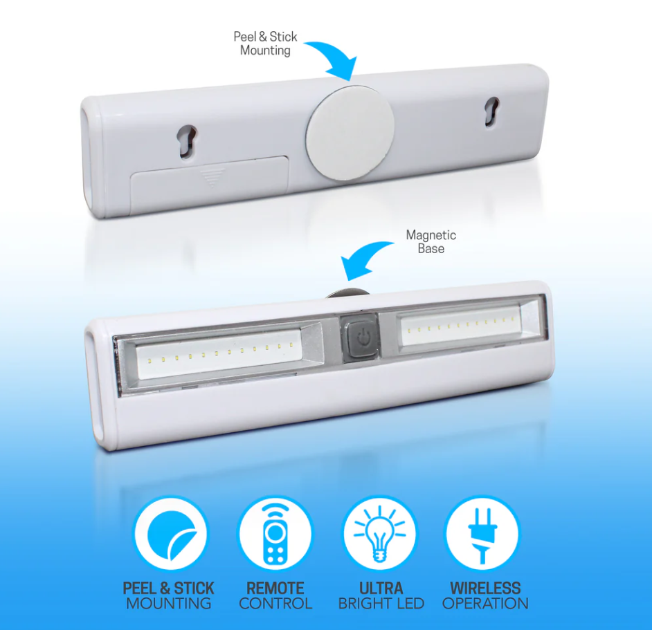 Aduro 4Pk Ultra Bright LED Wireless Portable Light Bars - Gallery 8