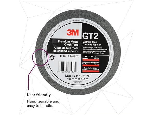 3M Premium Matte Cloth (Gaffers) Tape GT