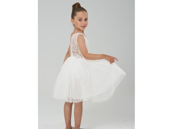 2Bunnies (9-10 Years) Girl Peony Lace Back Dress