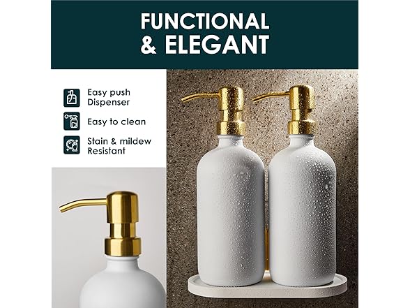 Mega Handles Glass Soap Dispenser Set