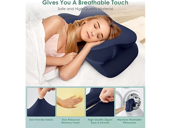DONAMA Cervical Pillow for Sleeping, Blue