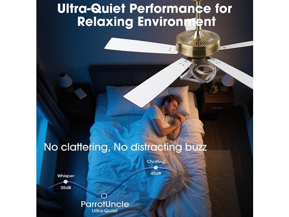 Parrot Uncle F6367-PU 52" Modern Ceiling Fan