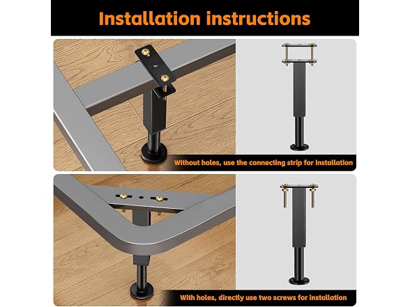 NESAPTO 4-Pack Metal Bed Risers 7-11in