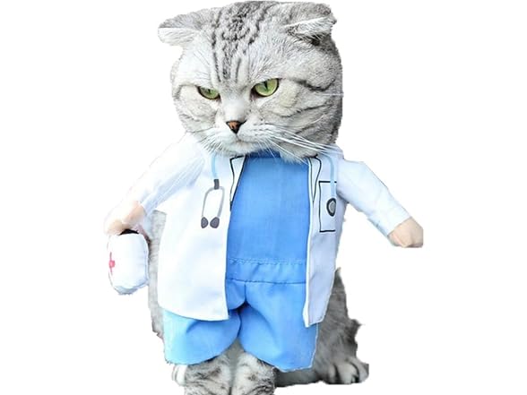 Dog Cat Doctor Costume, Funny Pet Doctor Hal