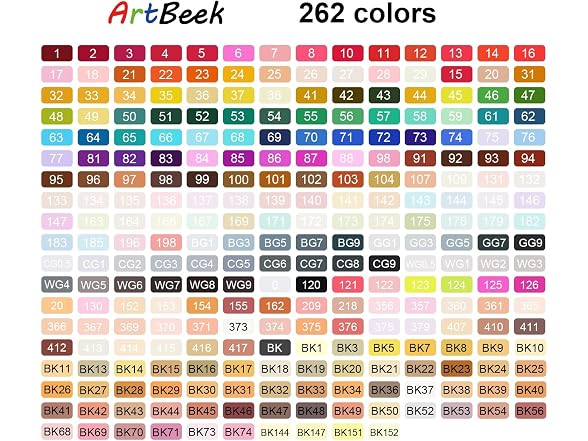 ArtBeek Alcohol Coloring Markers, 262