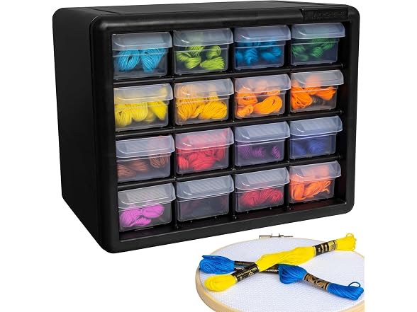 Akro-Mils 16-Drawer Plastic Drawer Storage Cabinet for Gar