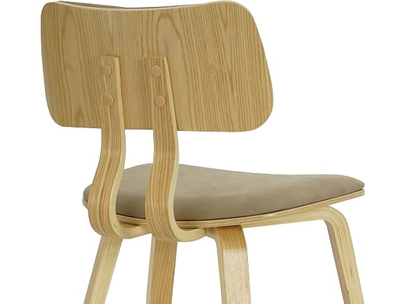 Armen Living Dining Chair with Faux Leather Seat, Set of 3