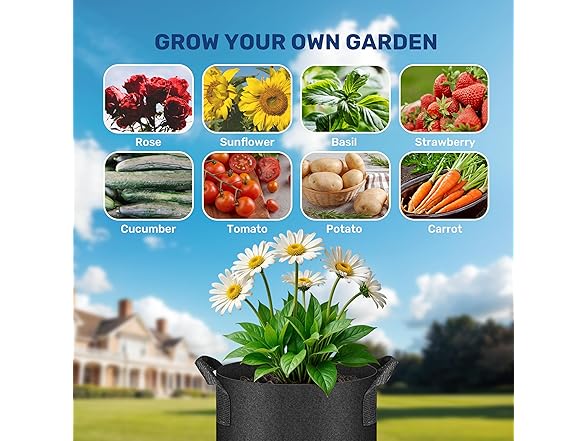 Simple Deluxe 12 Pack 15 Gallon Grow Bags