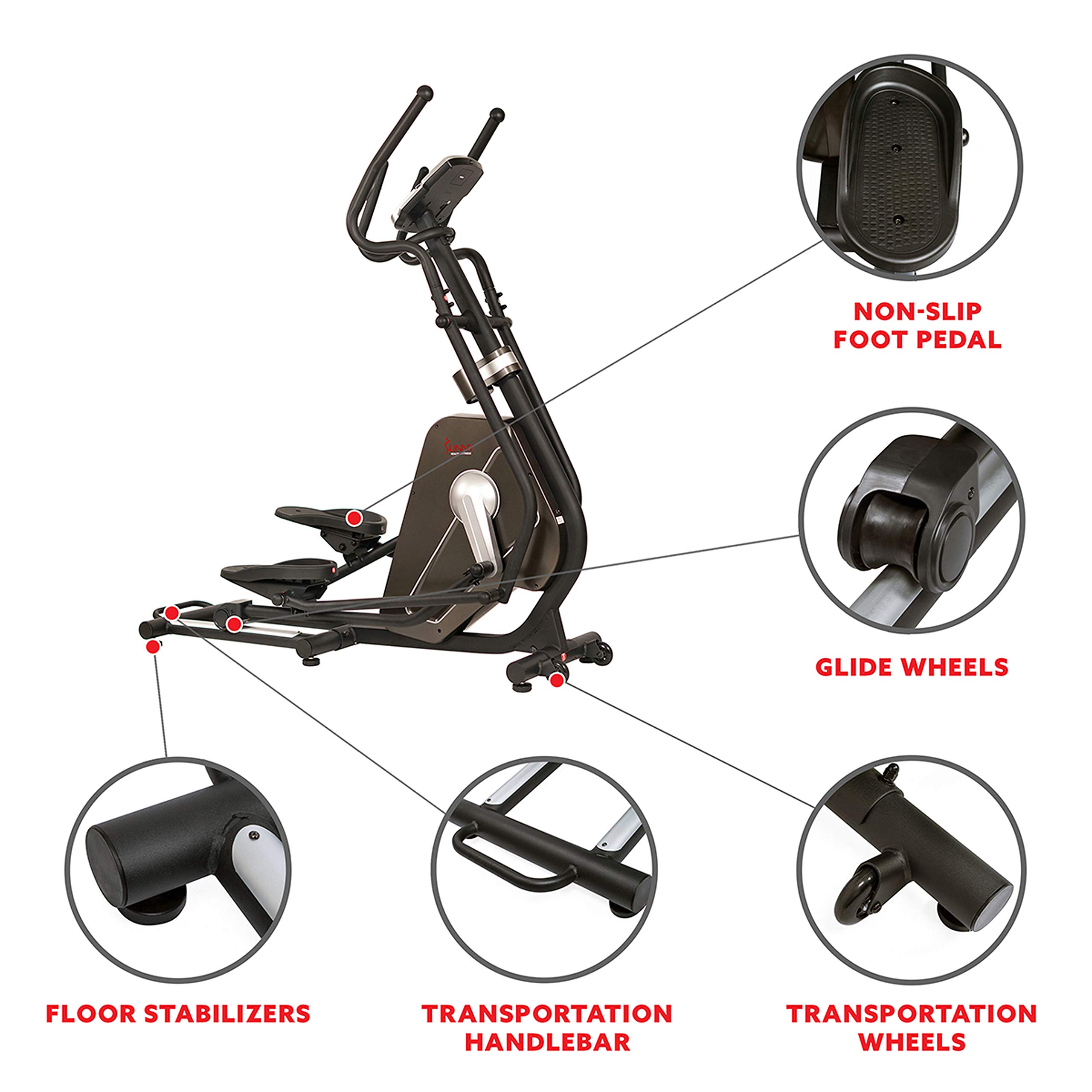 Sunny Health & Fitness Magnetic Elliptical Trainer - Gallery 10