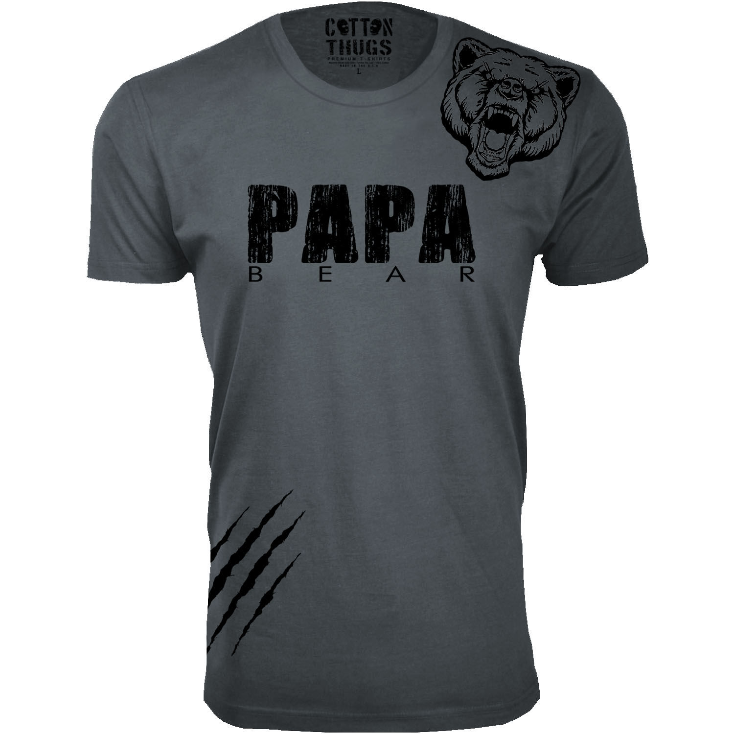 Papa Bear Scratch Father Day T-Shirt - Gallery 17