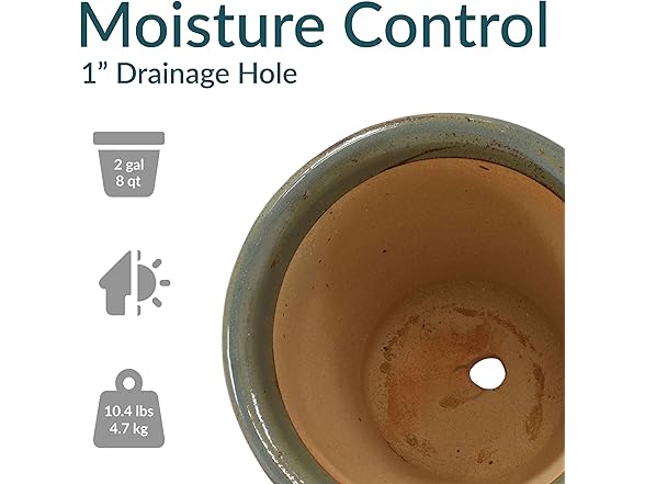 Sunnydaze Round Ceramic Planter - Set of 2