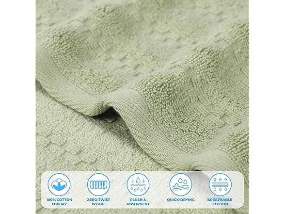 Superior 6PC Zuma Zero Twist Cotton Hand Towels