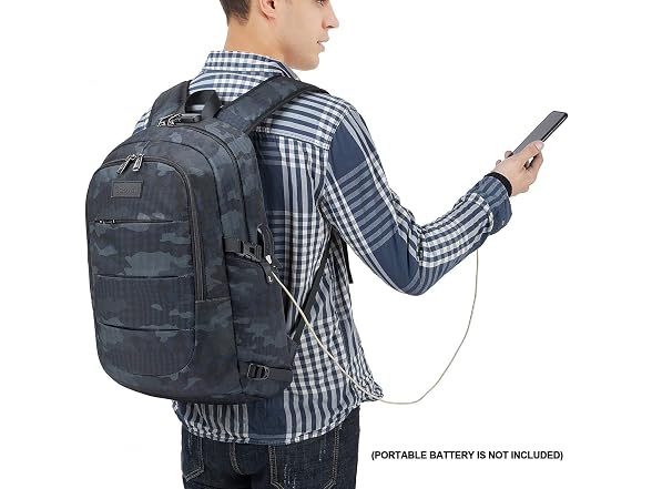 Tzowla Blue Camo 17.3" Laptop Backpack 
