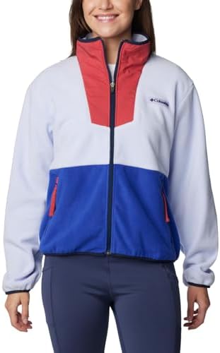 Columbia Women's Sequoia Grove Full Zip Fleece, Snowdrift/Clematis Blue, X-Large