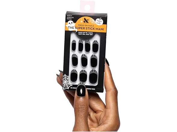 Olive & June Super Stick Mani Press-On Nails Spiderweb French