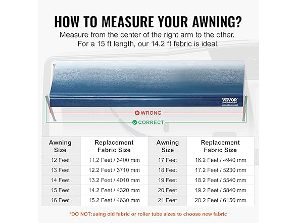 VEVOR RV Awning Fabric